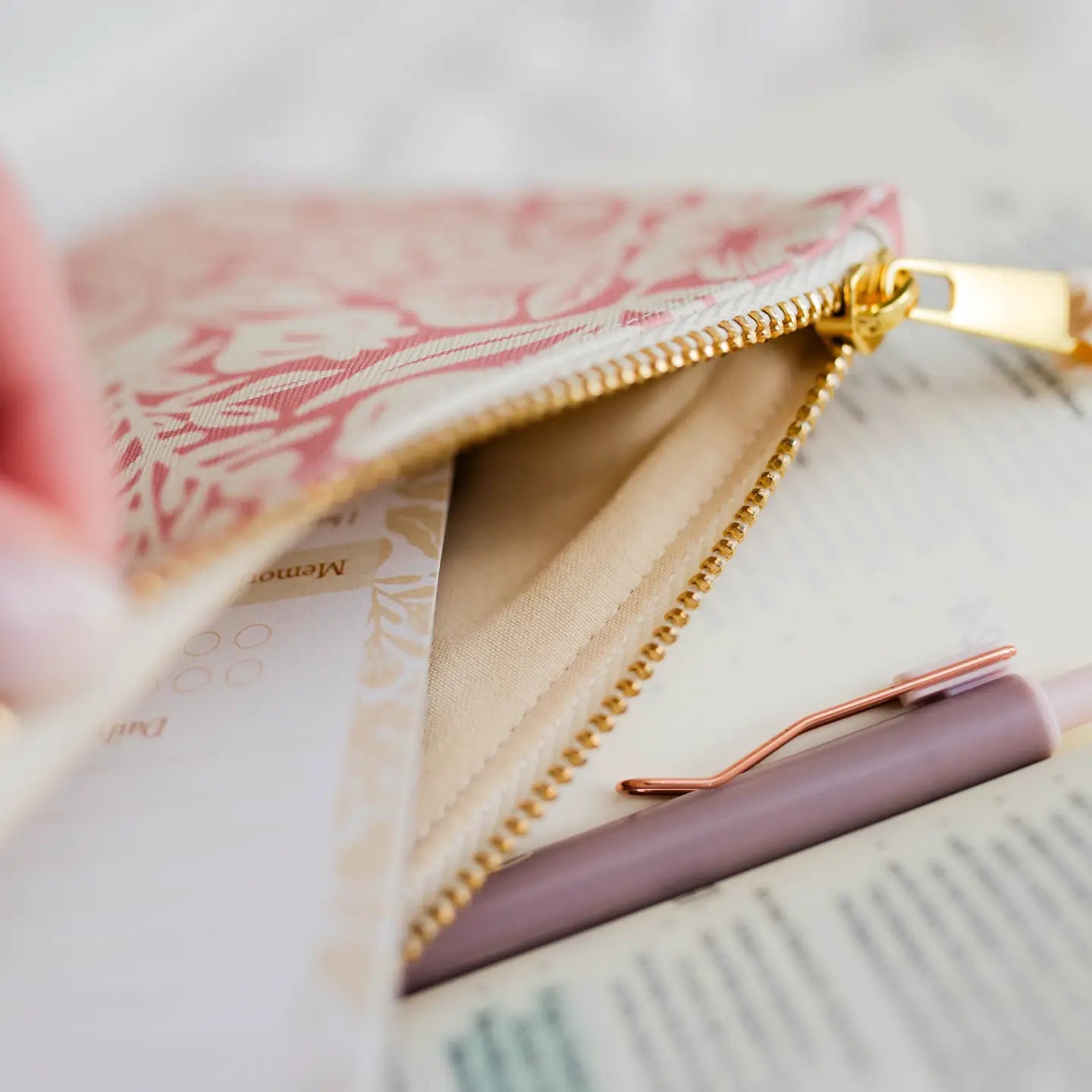 Laurel Accessory Pouch | Blossom Pink - Michigan Southern Charm