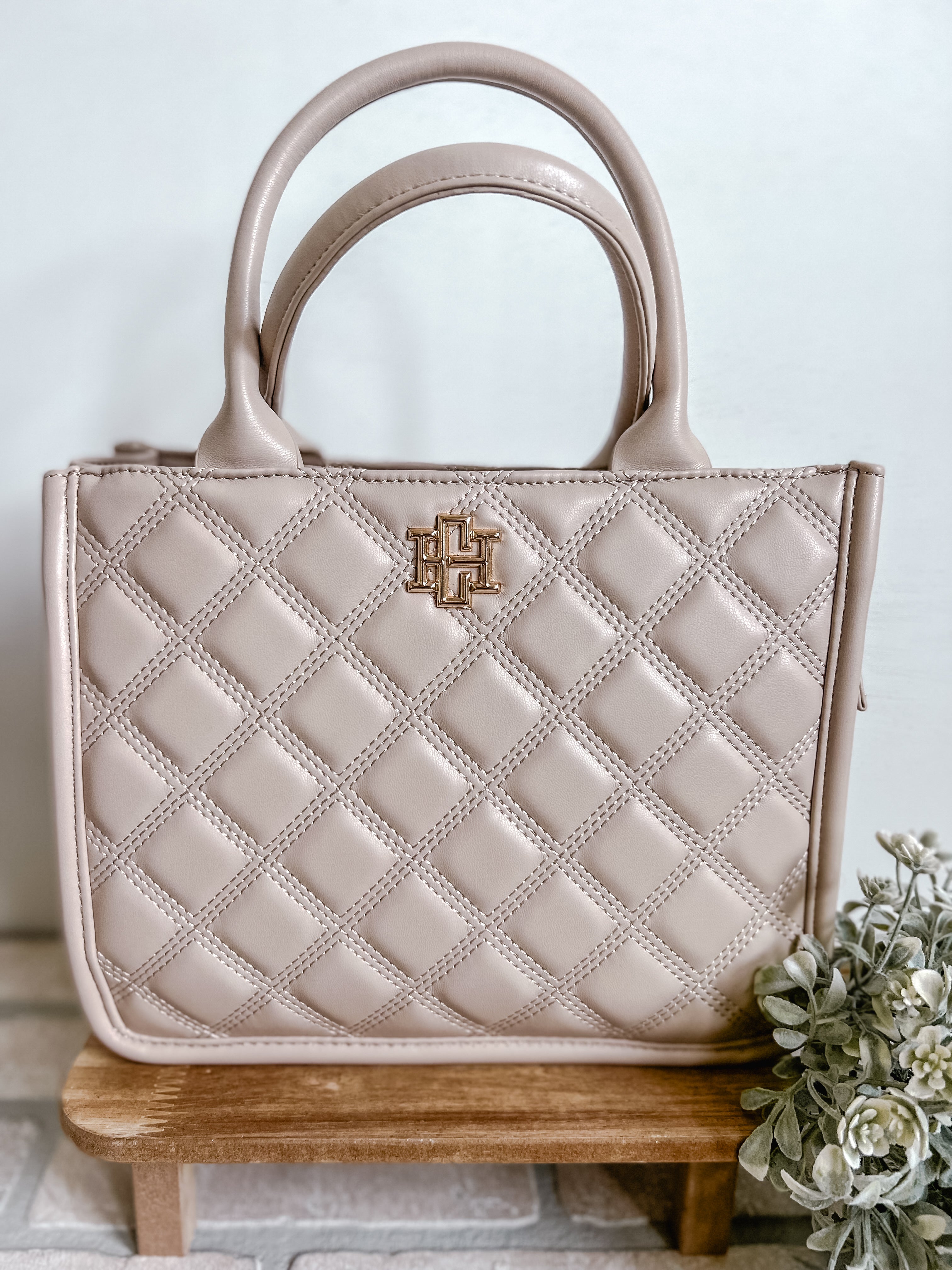 Taupe Mini Tote - Michigan Southern Charm