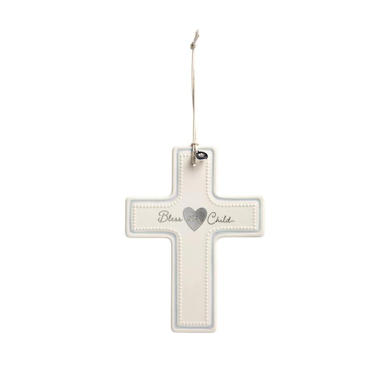 Bless This Child Wall Cross - Blue - Michigan Southern Charm