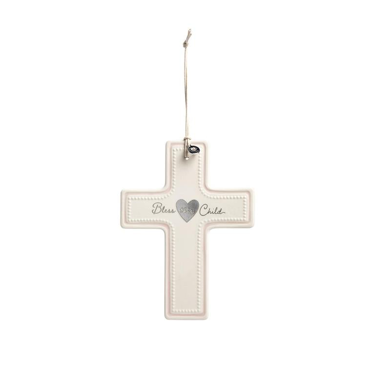 Bless This Child Pink Wall Cross - Michigan Southern Charm