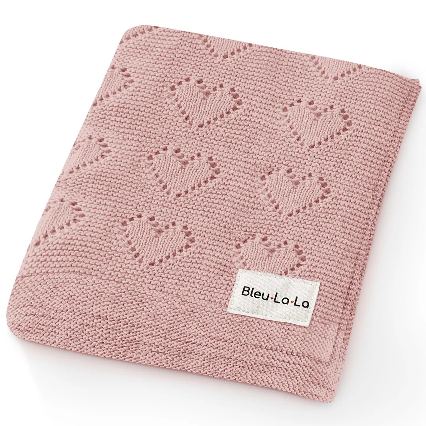 100% Luxury Cotton Pink Heart Receiving Swaddle Baby Blanket - Michigan Southern Charm