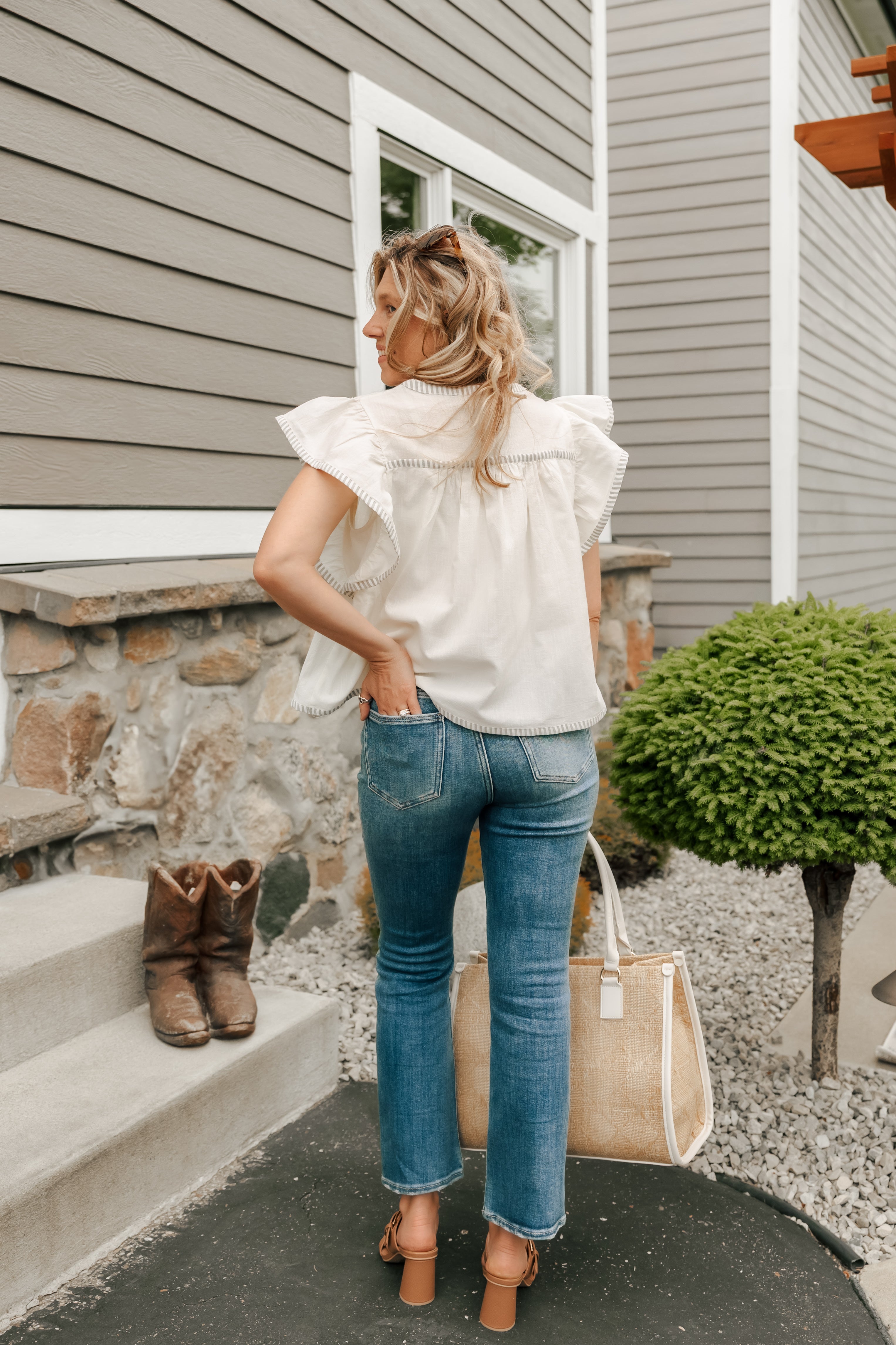 Flutter Sleeve Blouse - Michigan Southern Charm