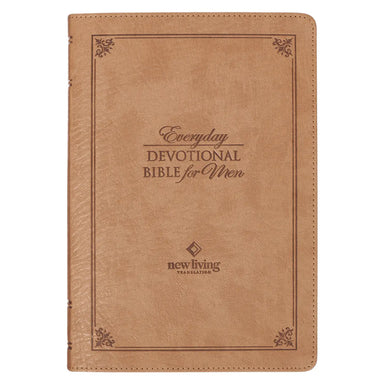 Devotional Bible Nlt For Men Faux Leather, Tan - Michigan Southern Charm