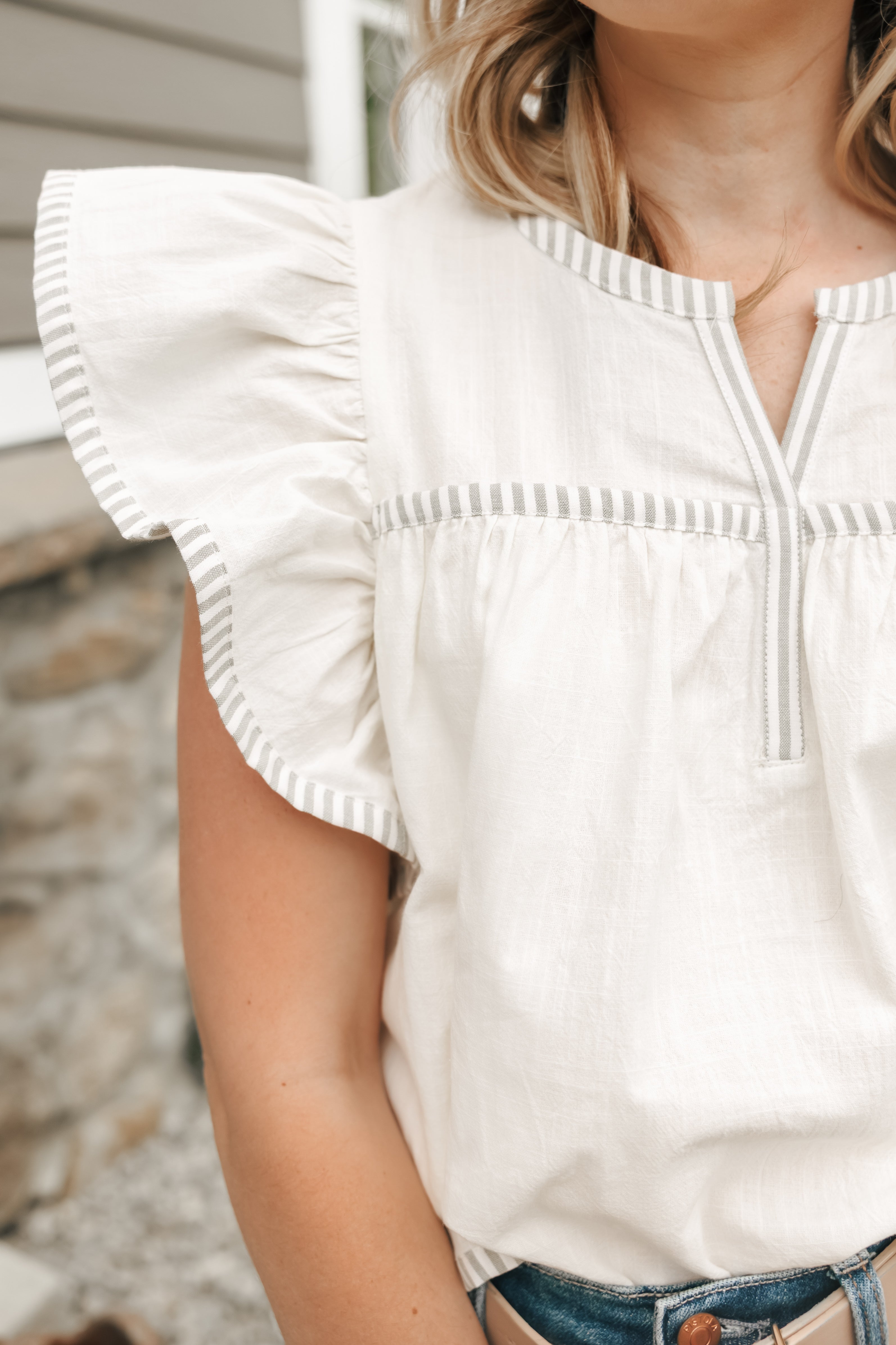 Flutter Sleeve Blouse - Michigan Southern Charm