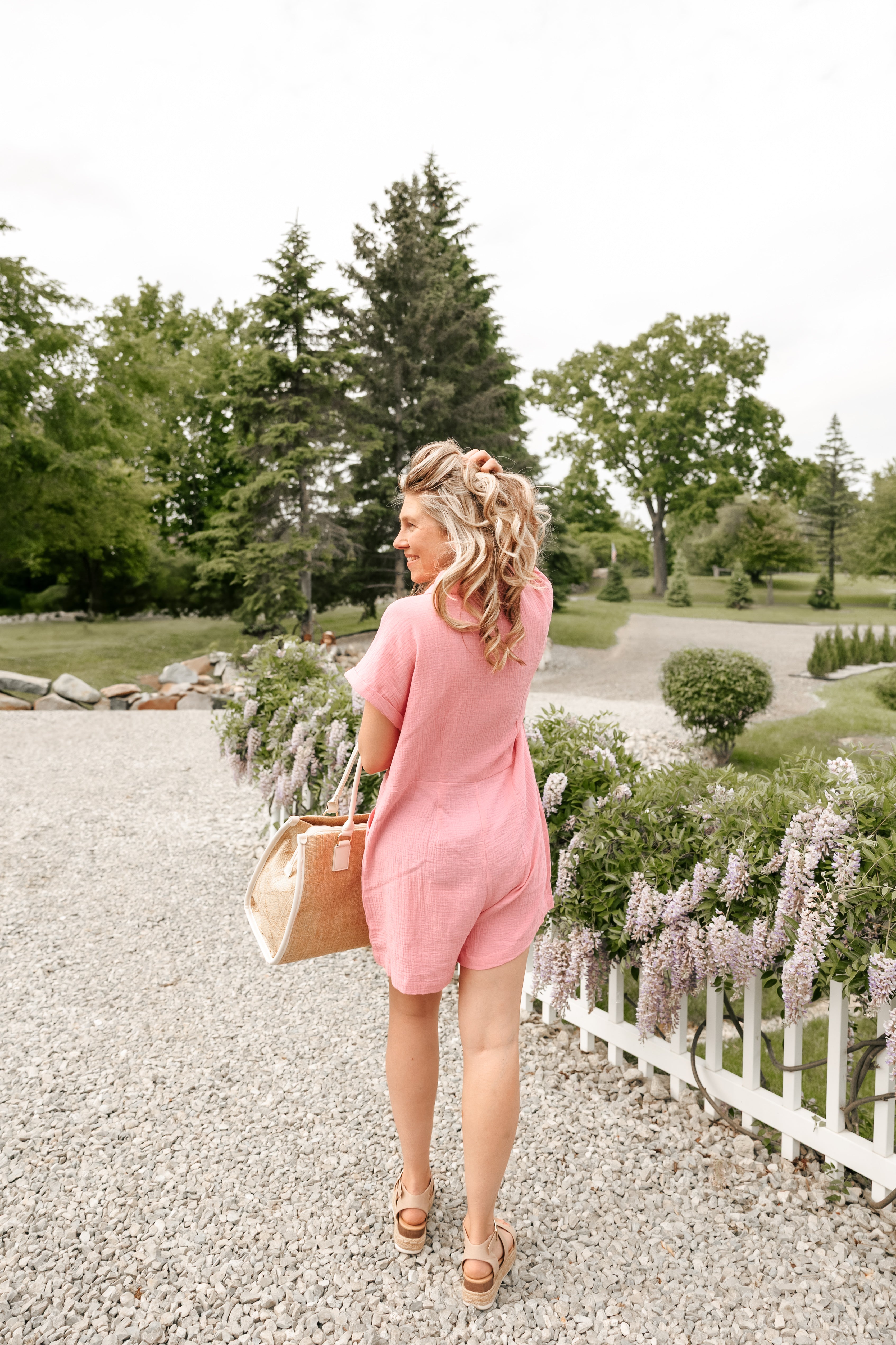 Gauze Button-Up Romper - Michigan Southern Charm