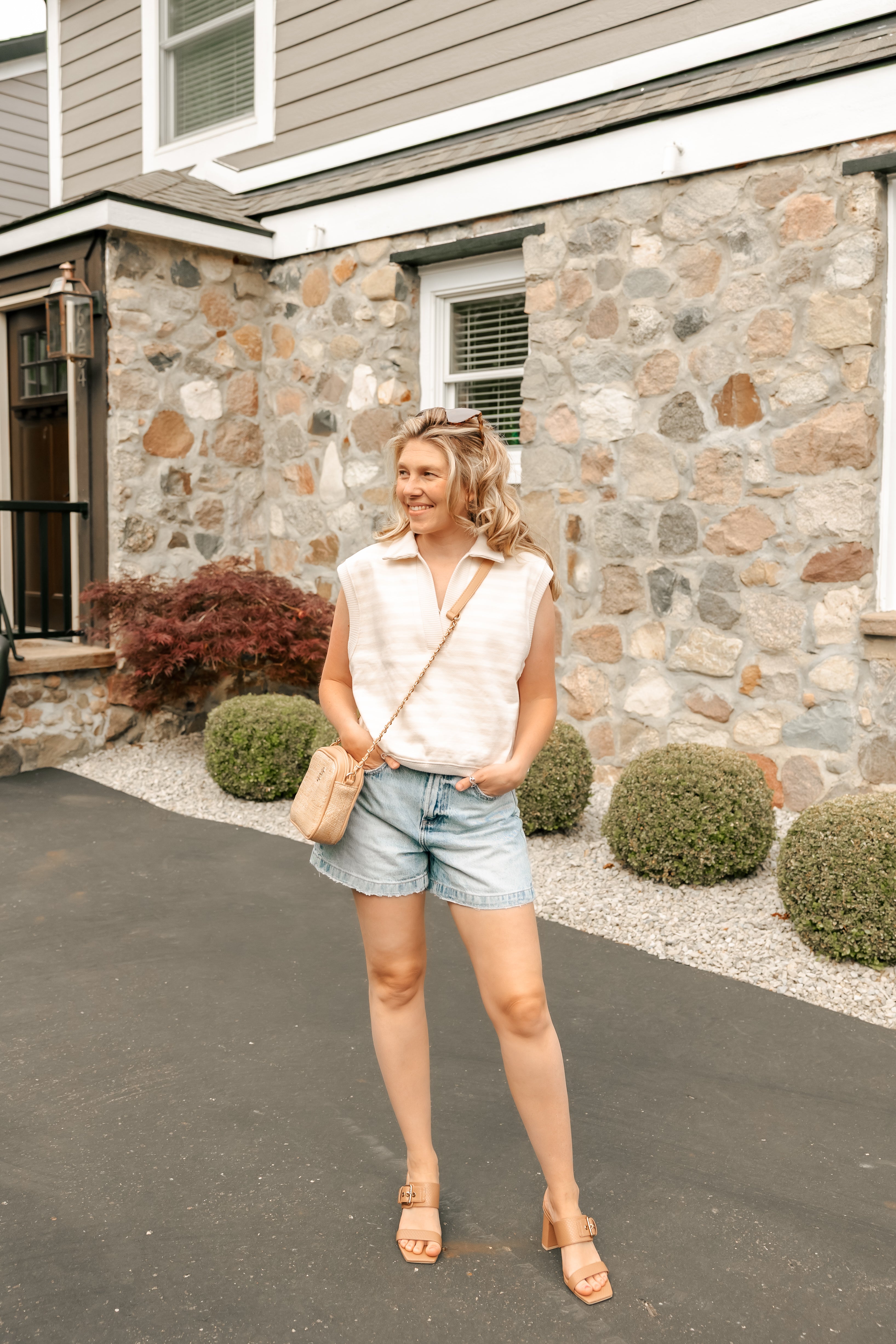 Knit Cotton Stripe Collar Neck - Michigan Southern Charm