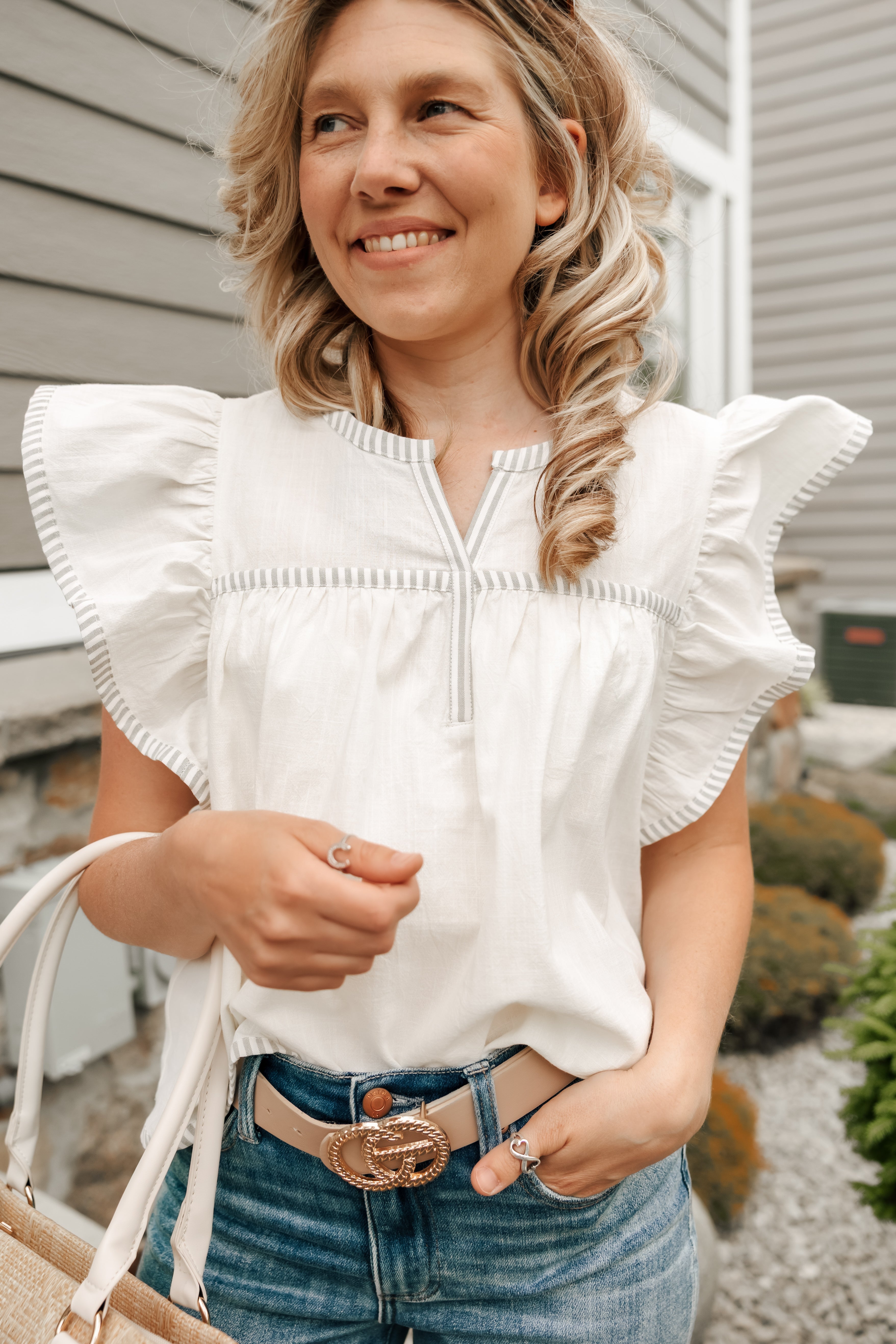 Flutter Sleeve Blouse - Michigan Southern Charm
