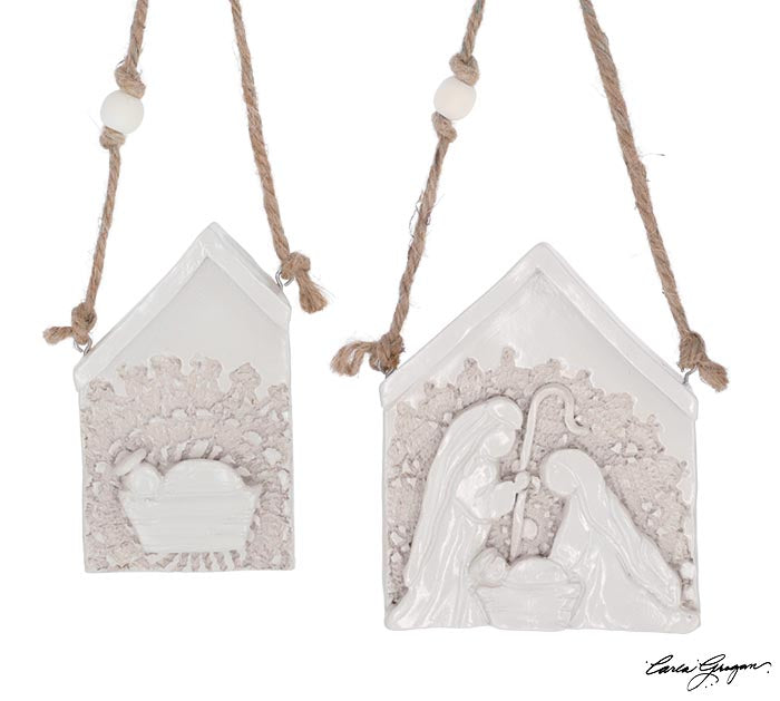 HOLY FAMILY LACE BACKGROUND ORNAMENT - Michigan Southern Charm