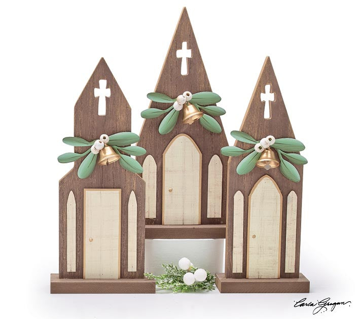 NATURAL WOOD CHRISTMAS CHURCH - Michigan Southern Charm