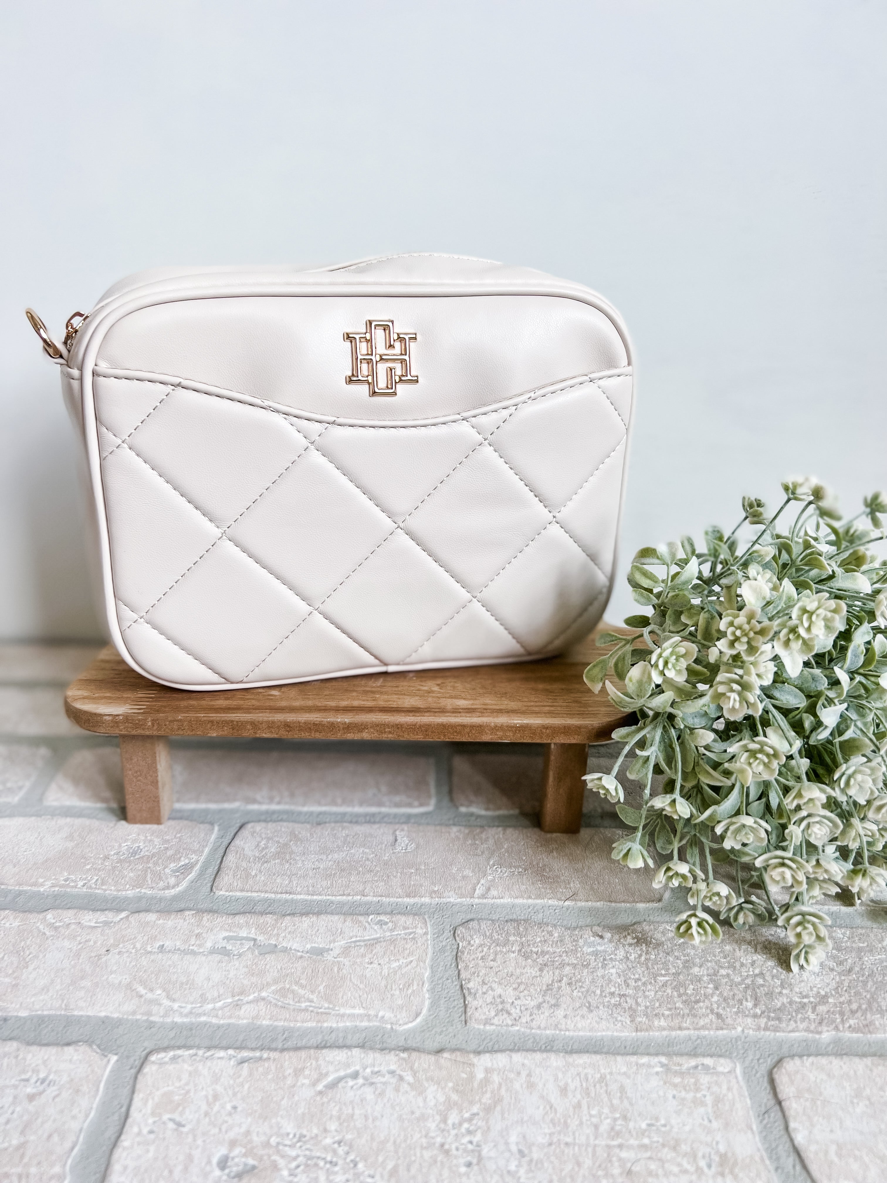 Sarah Cream Quilted Crossbody - Michigan Southern Charm