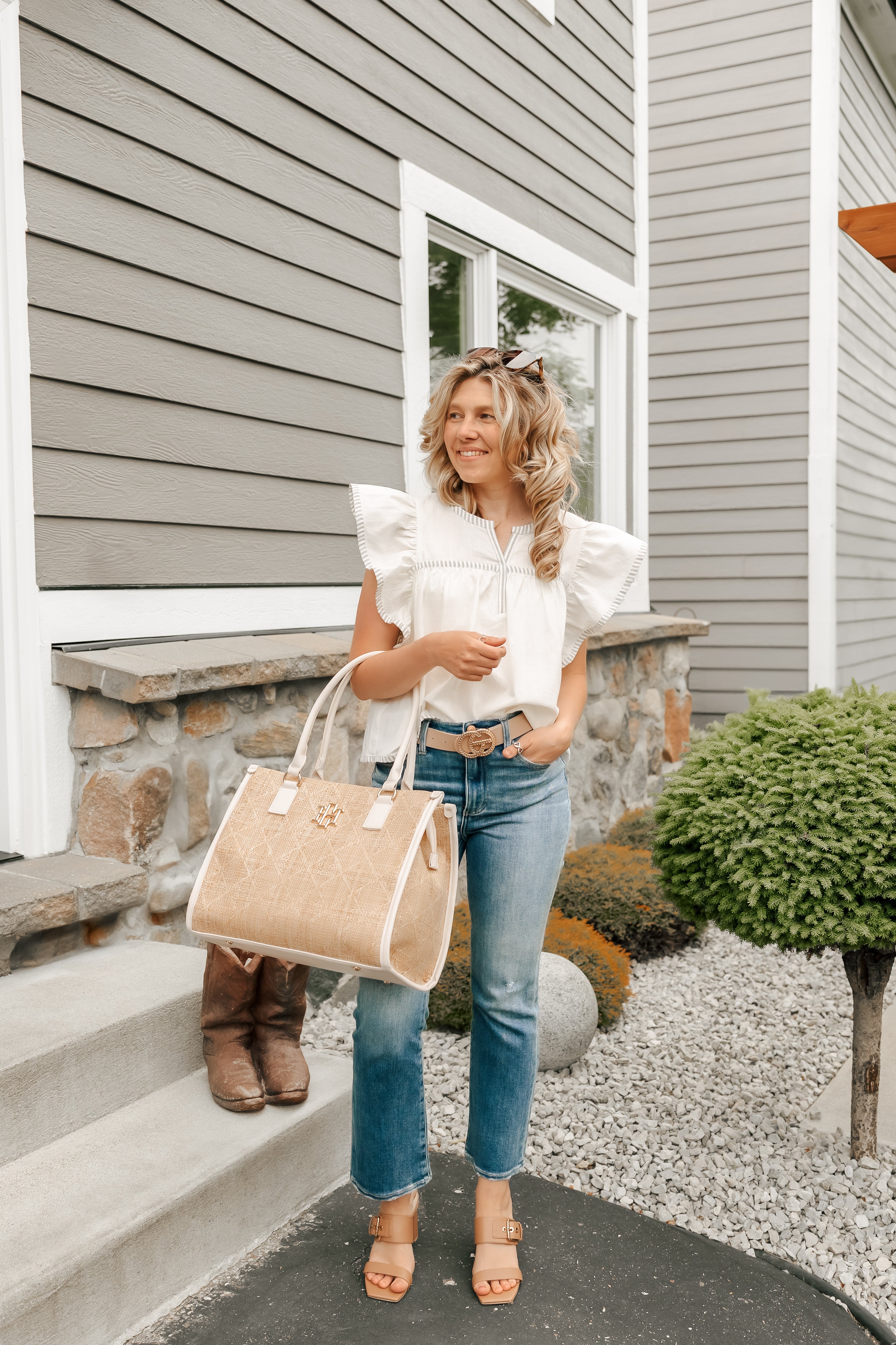Flutter Sleeve Blouse - Michigan Southern Charm