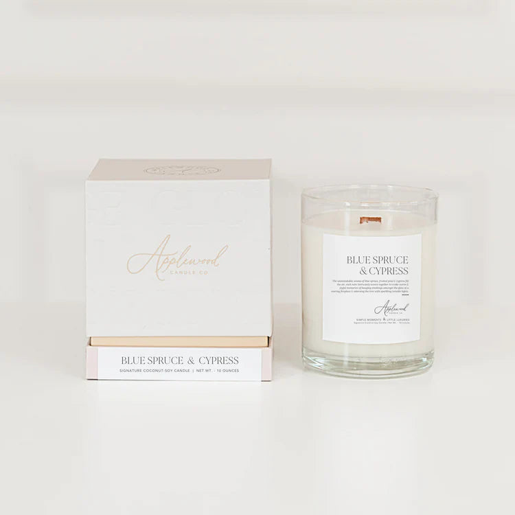 BLUE SPRUCE & CYPRESS SIGNATURE CANDLE - Michigan Southern Charm