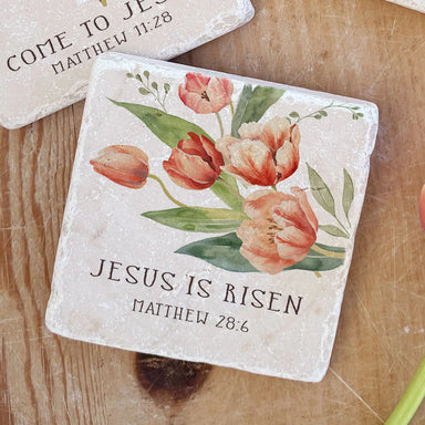 Jesus Is Risen Marble Coaster - Michigan Southern Charm