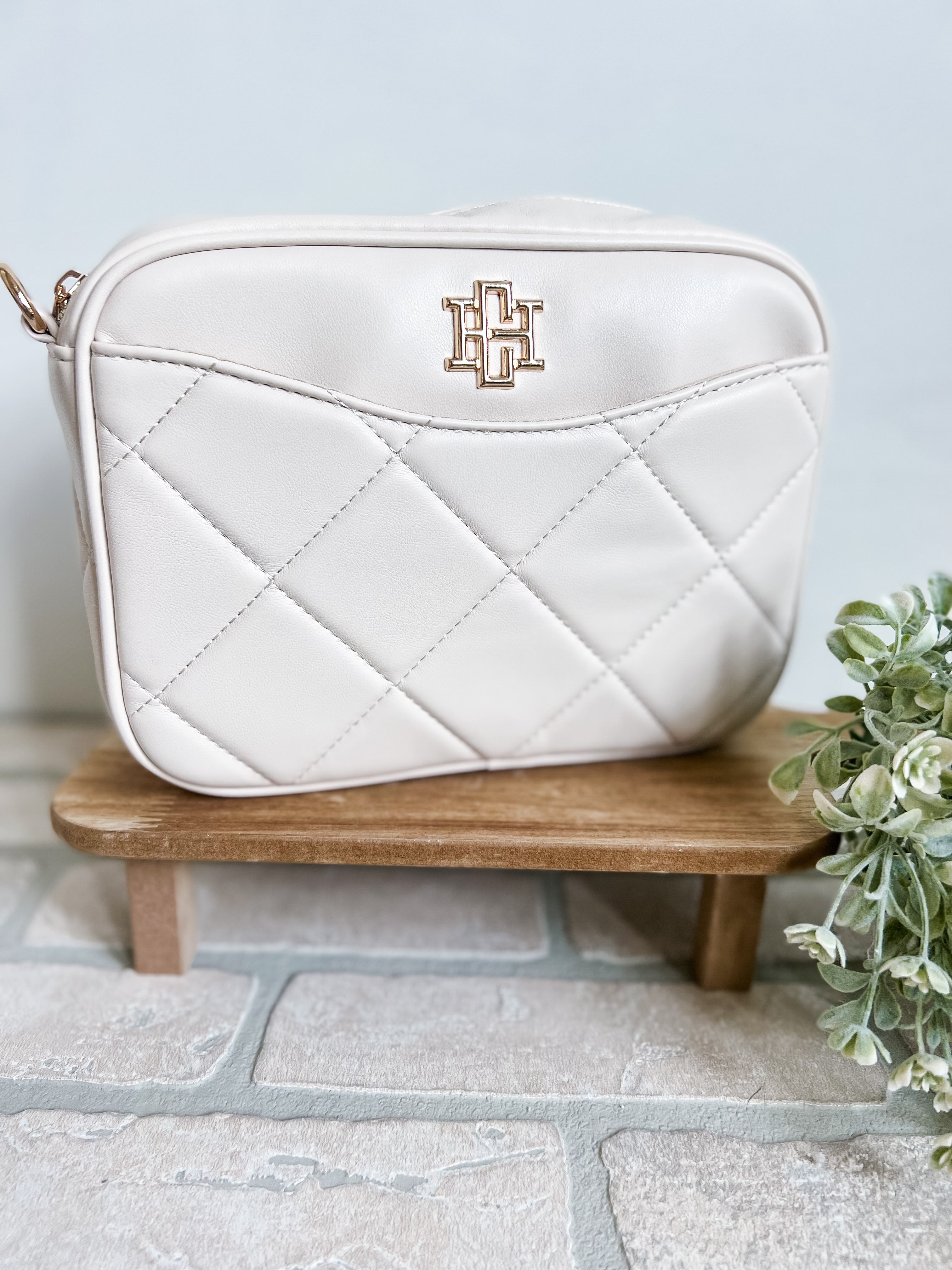 Sarah Cream Quilted Crossbody - Michigan Southern Charm