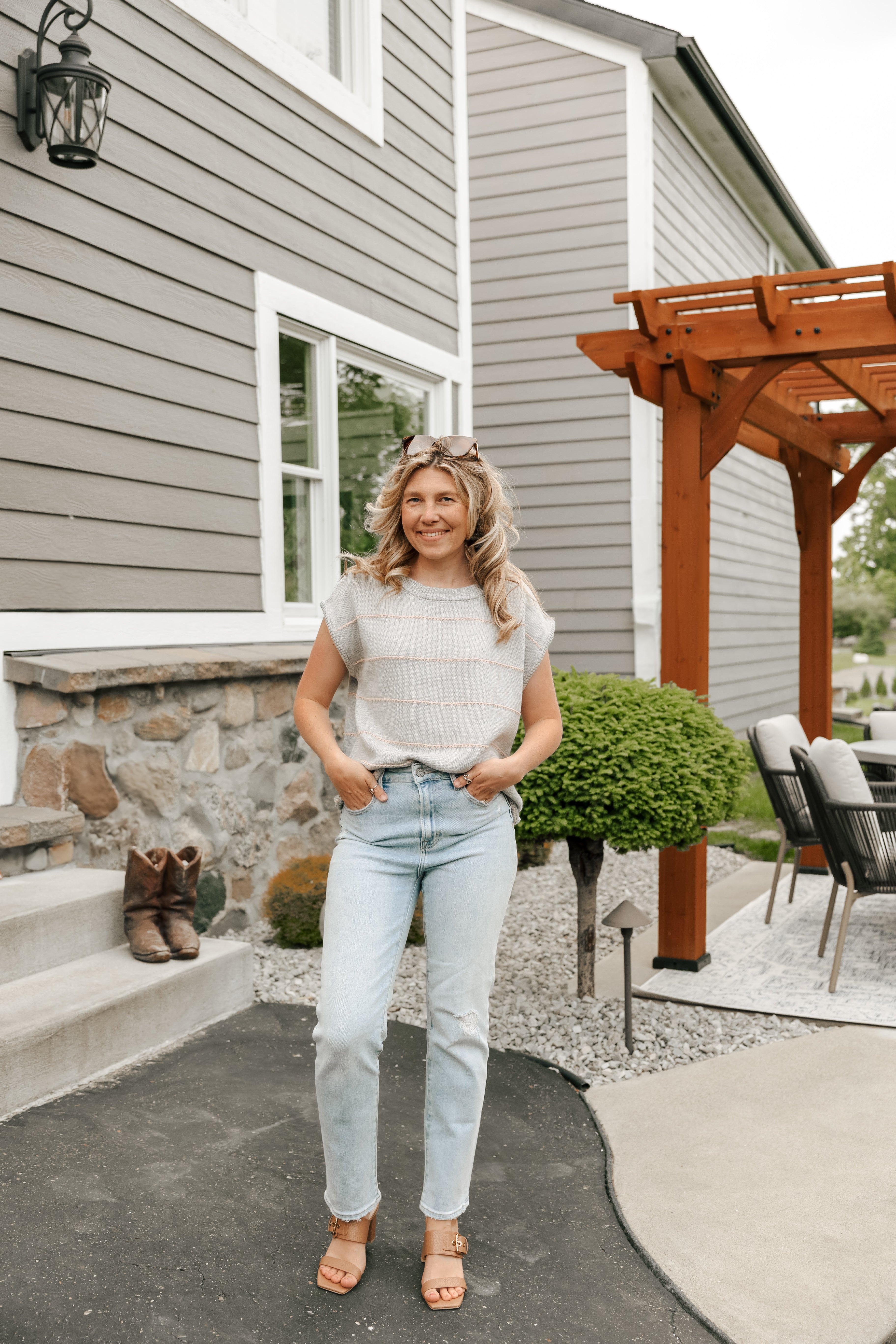 Stitched Detail Sweater Top - Michigan Southern Charm