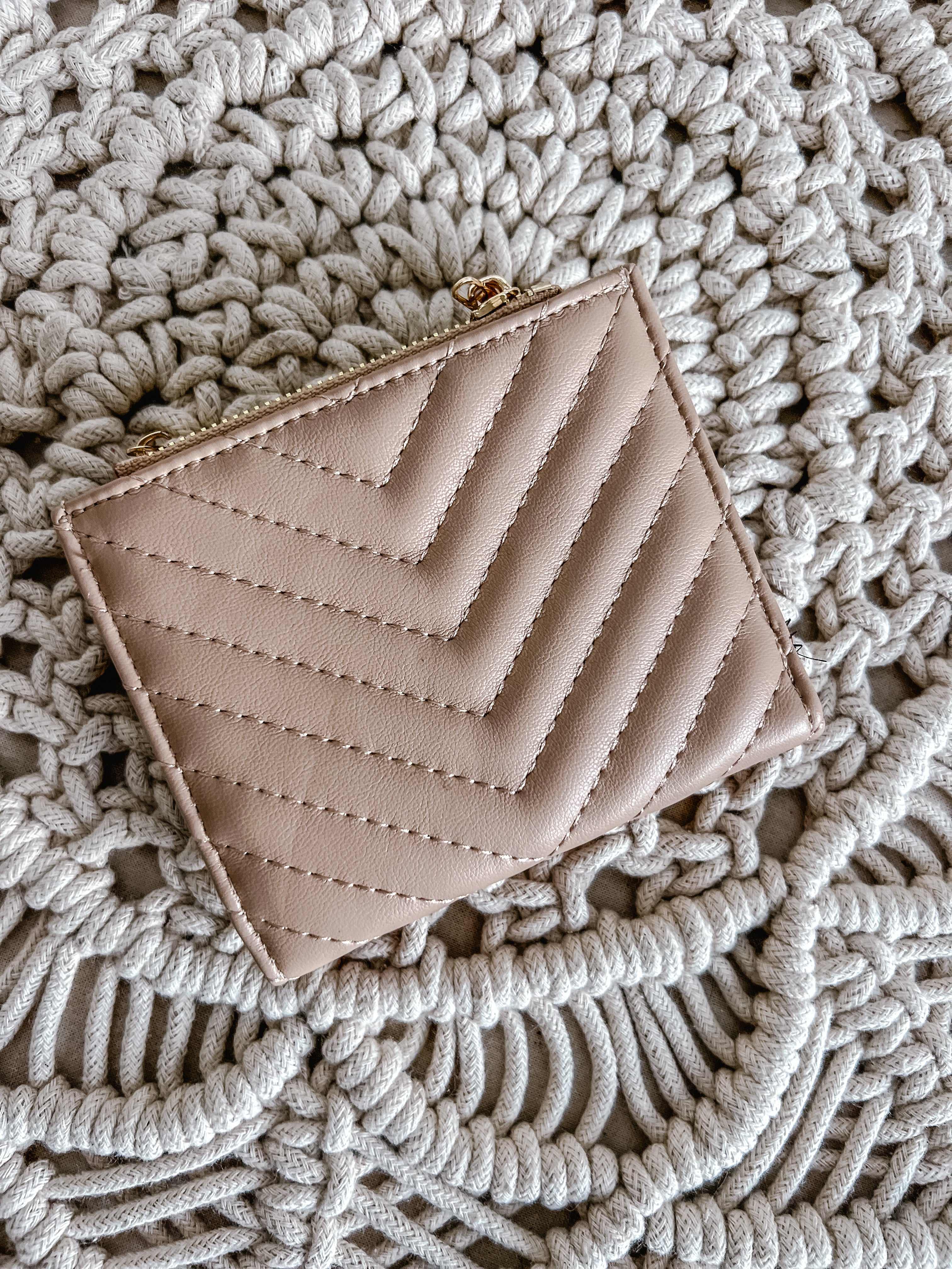 Double Zip Wallet Tan - Michigan Southern Charm