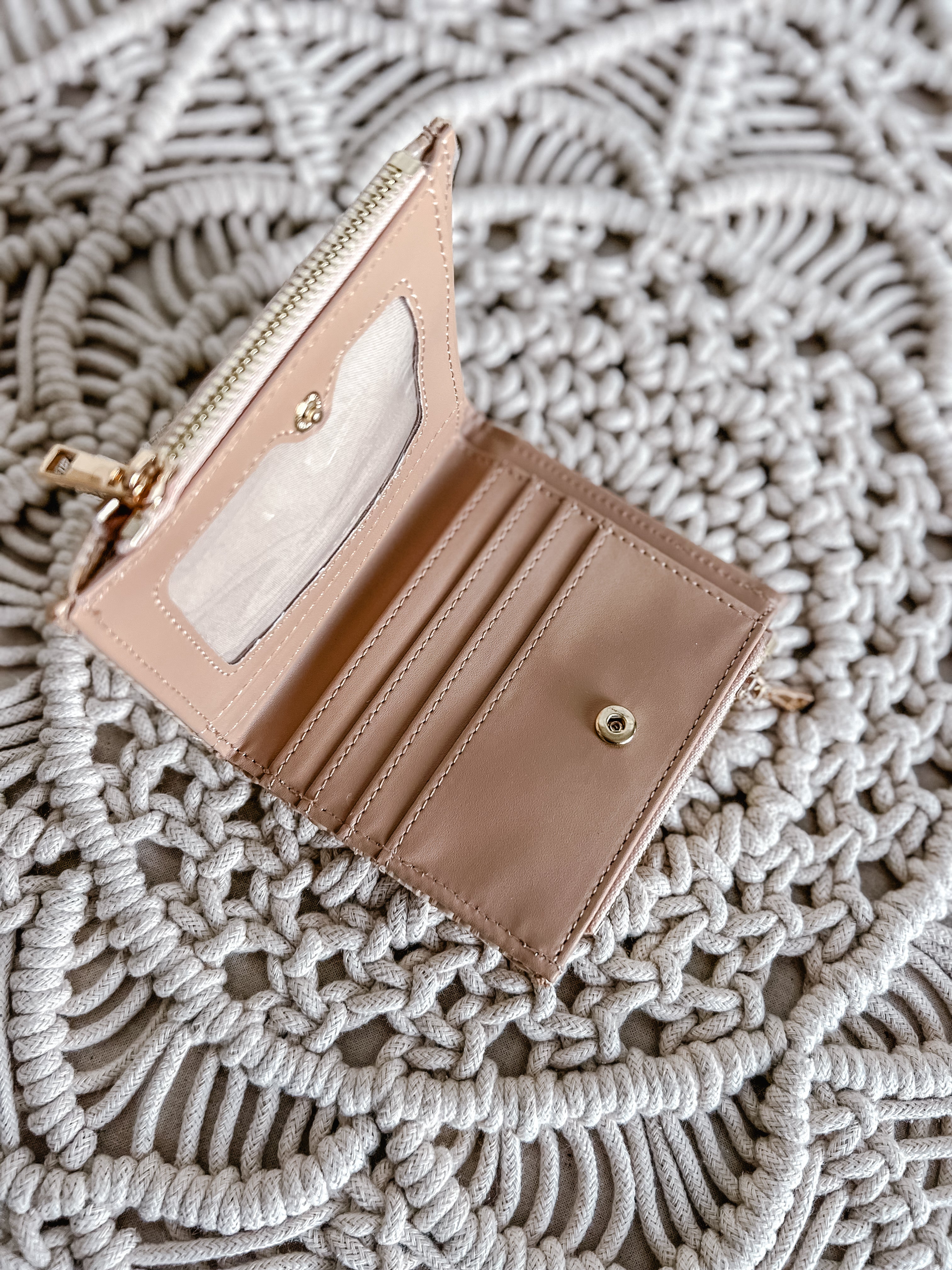 Double Zip Wallet Tan - Michigan Southern Charm