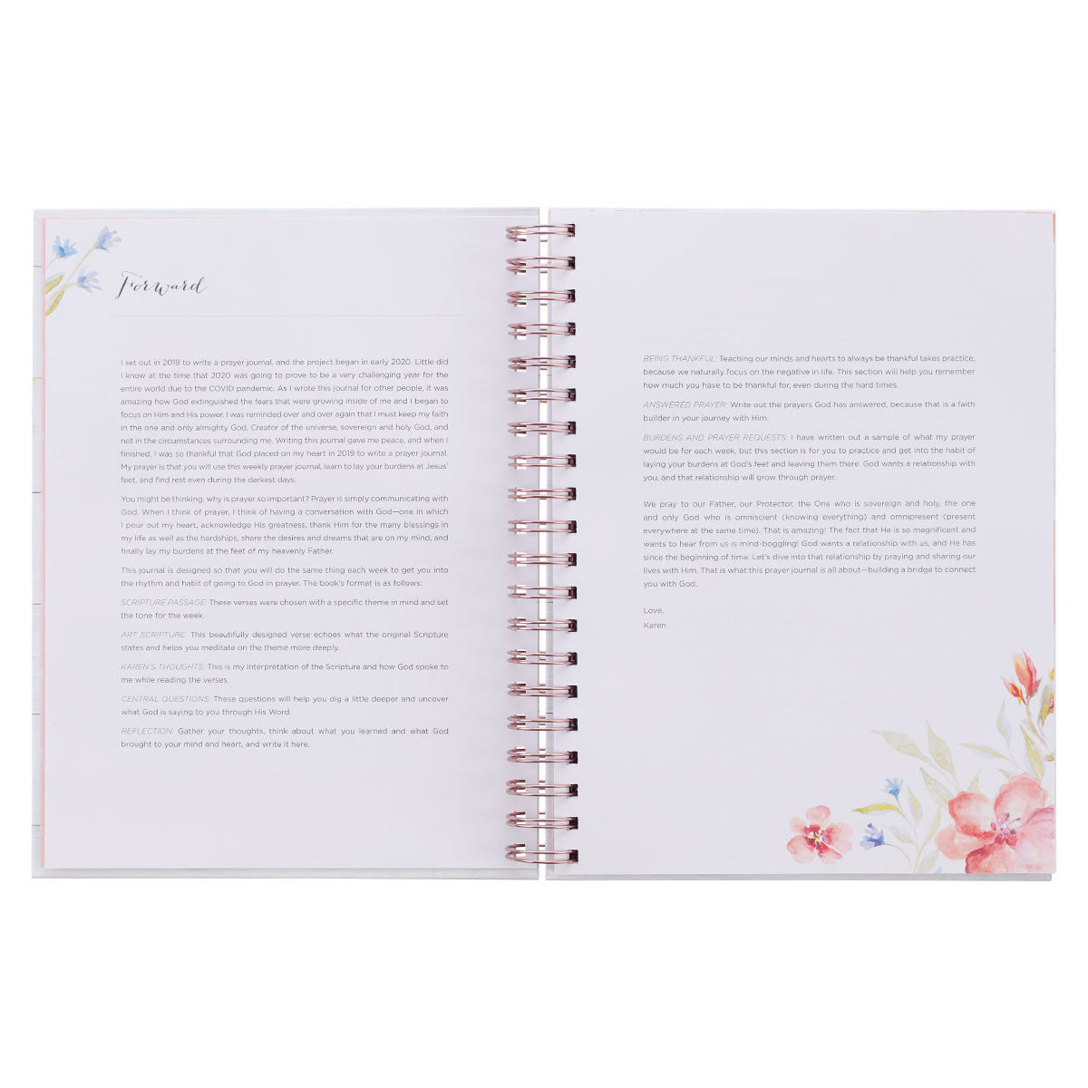Moments in Prayer Wirebound Prompted Prayer Journal - Michigan Southern Charm