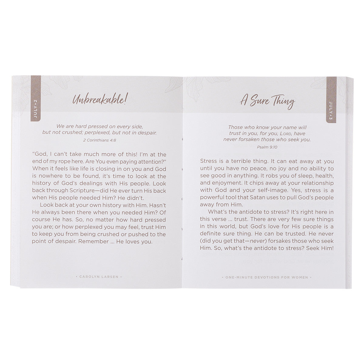Beige Softcover One-minute Devotions for Women - Michigan Southern Charm