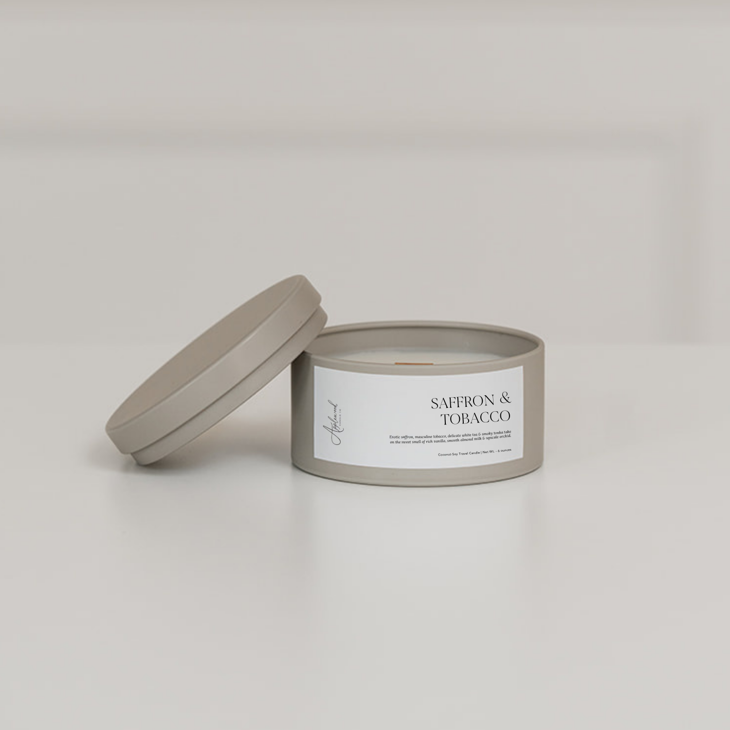 SAFFRON + TOBACCO | COCONUT-SOY CANDLE- Travel - Michigan Southern Charm