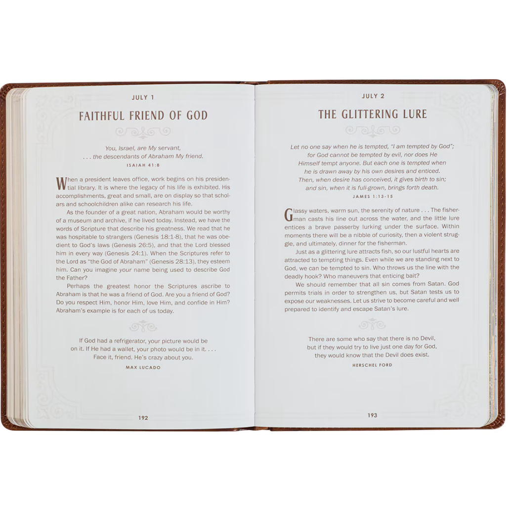 Walking With God Large Print Brown Faux Leather Devotional - Michigan Southern Charm