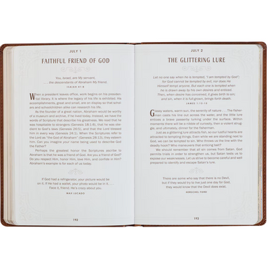 Walking With God Large Print Brown Faux Leather Devotional - Michigan Southern Charm