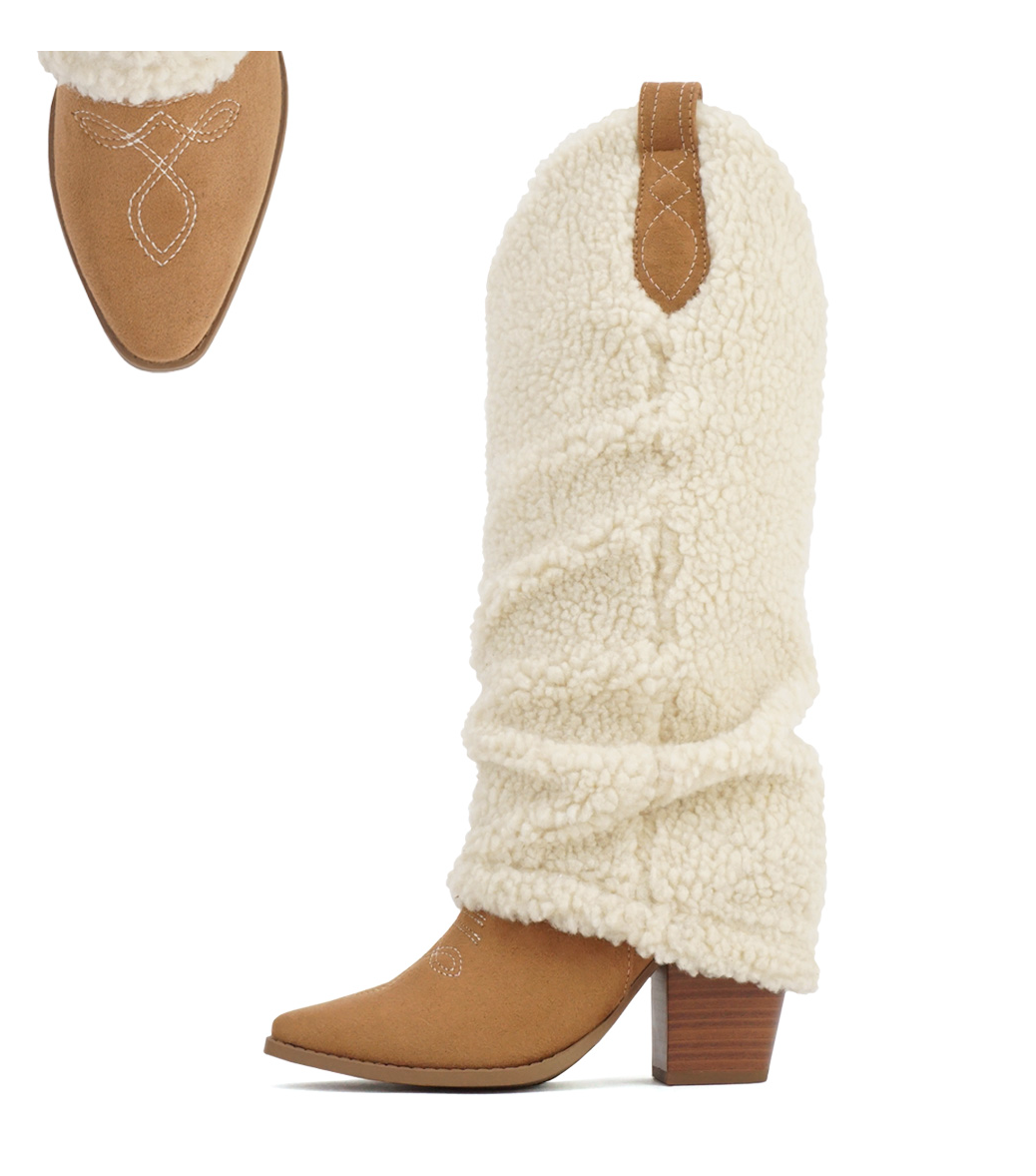 Faux Fur Foldover Boots - Michigan Southern Charm