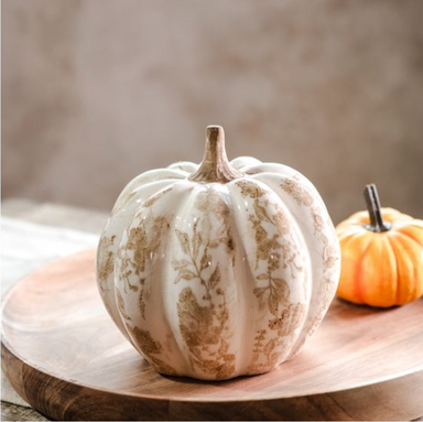 7"H BEIGE HEIRLOOM PUMPKIN - Michigan Southern Charm
