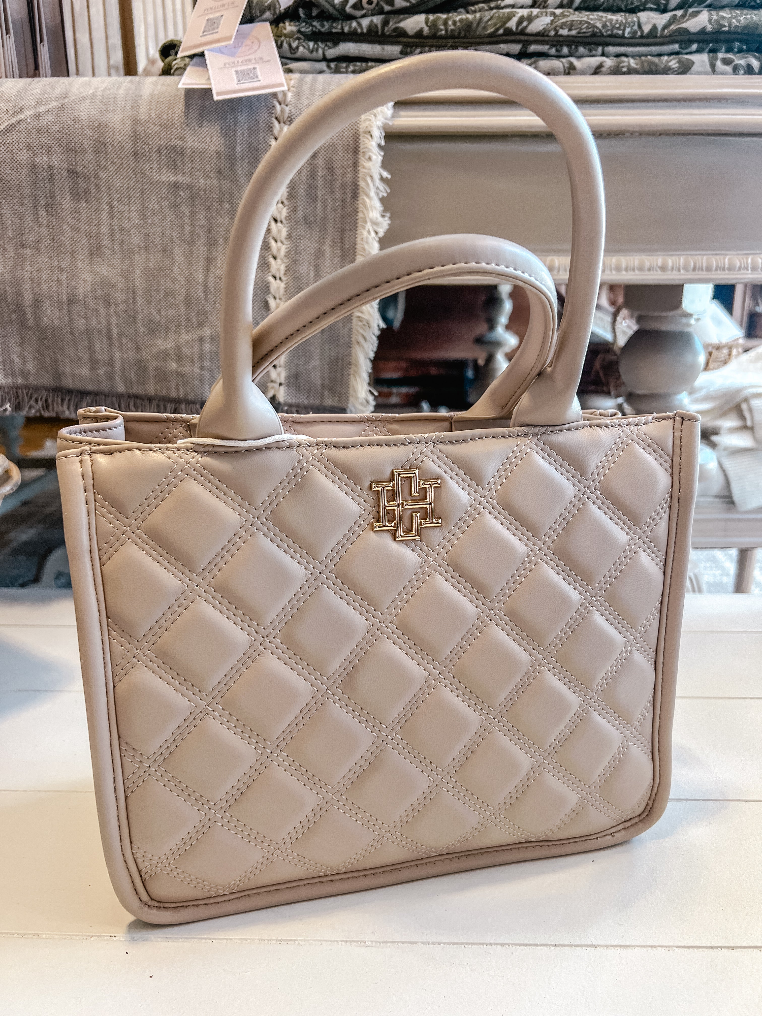 Taupe Mini Tote - Michigan Southern Charm
