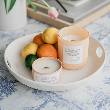Sunkissed Linen & Pressed Citrus Travel Candle - Michigan Southern Charm