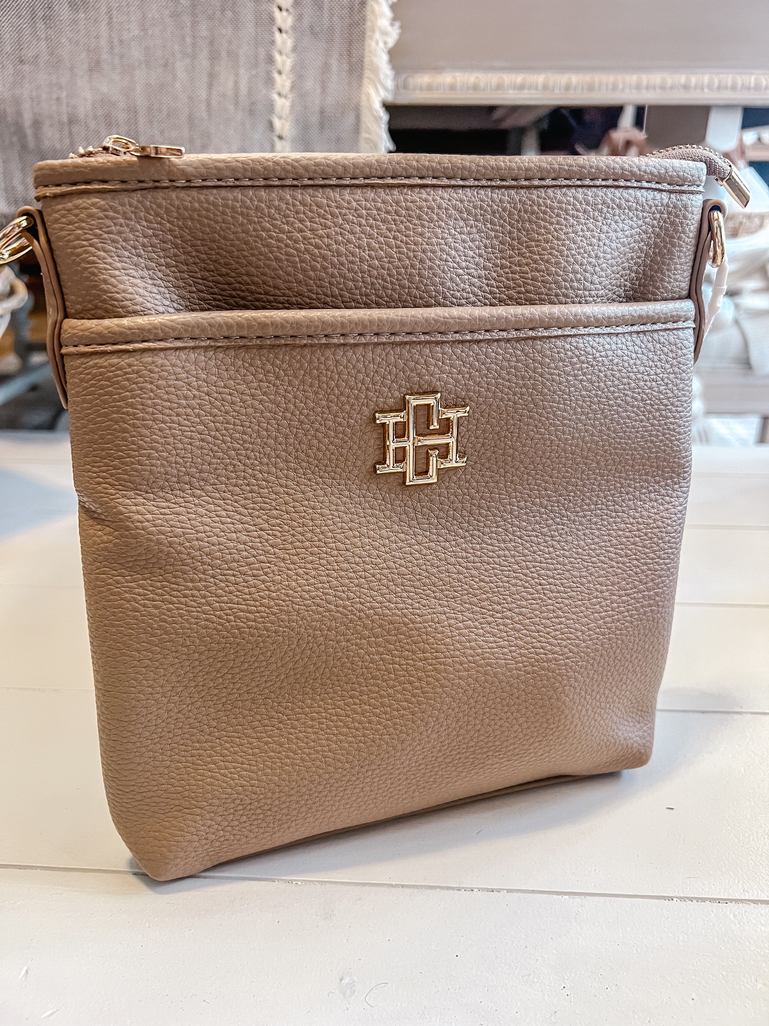 Mary Taupe Crossbody- Michigan Southern Charm