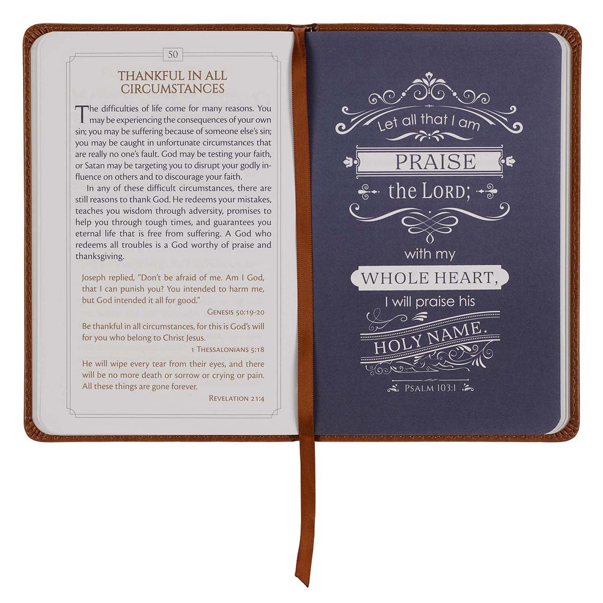 101 Devotions for Men Tawny Brown Faux Leather Devotional - 1 Timothy 6:11 - Michigan Southern Charm