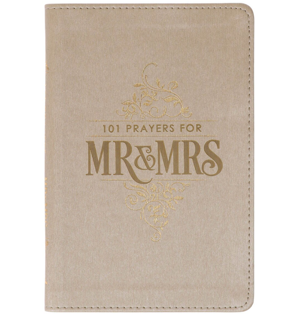 101 Prayers for Mr. & Mrs. Gold Faux Leather Prayer Book - Michigan Southern Charm