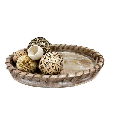 Wooden Tray with Jute 14.5x9in - Michigan Southern Charm