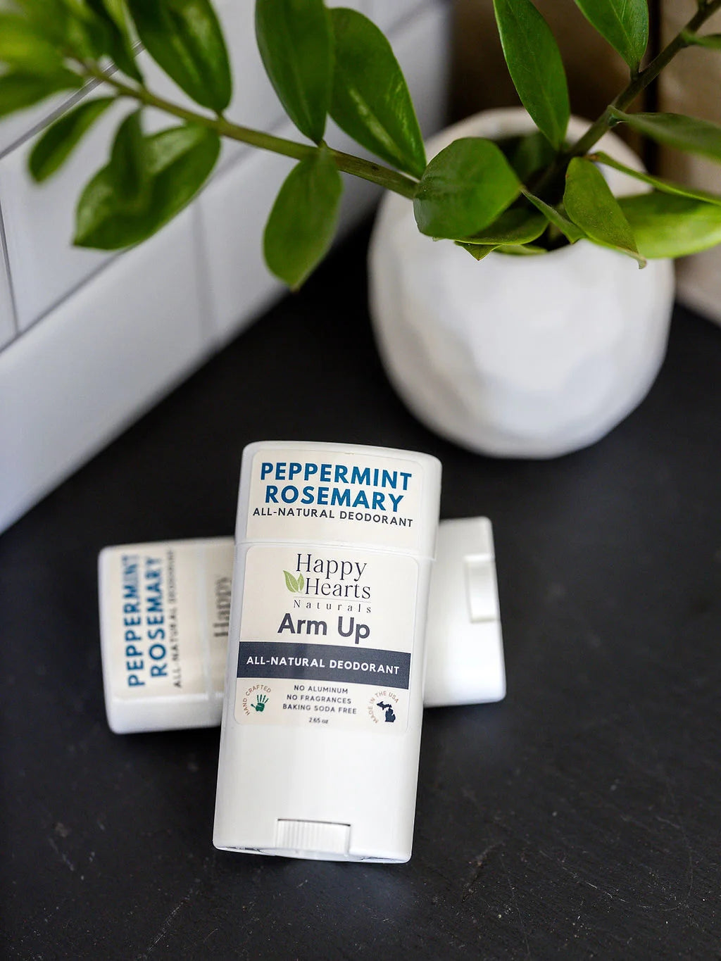 ARM UP DEODORANT (All-Natural, Aluminum & Baking Soda Free) Peppermint Rosemary - Michigan Southern Charm