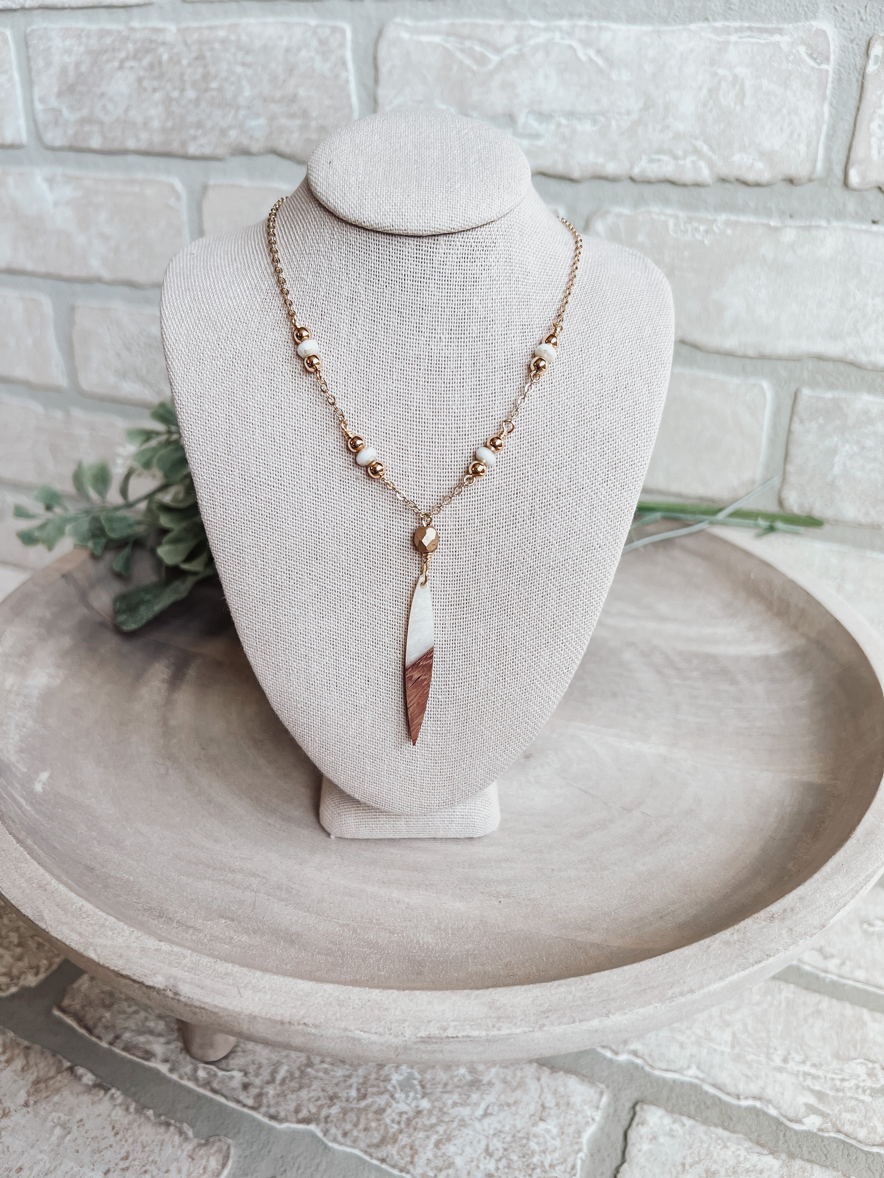 Sweet Cream Necklace Wood Charm - Michigan Southern Charm