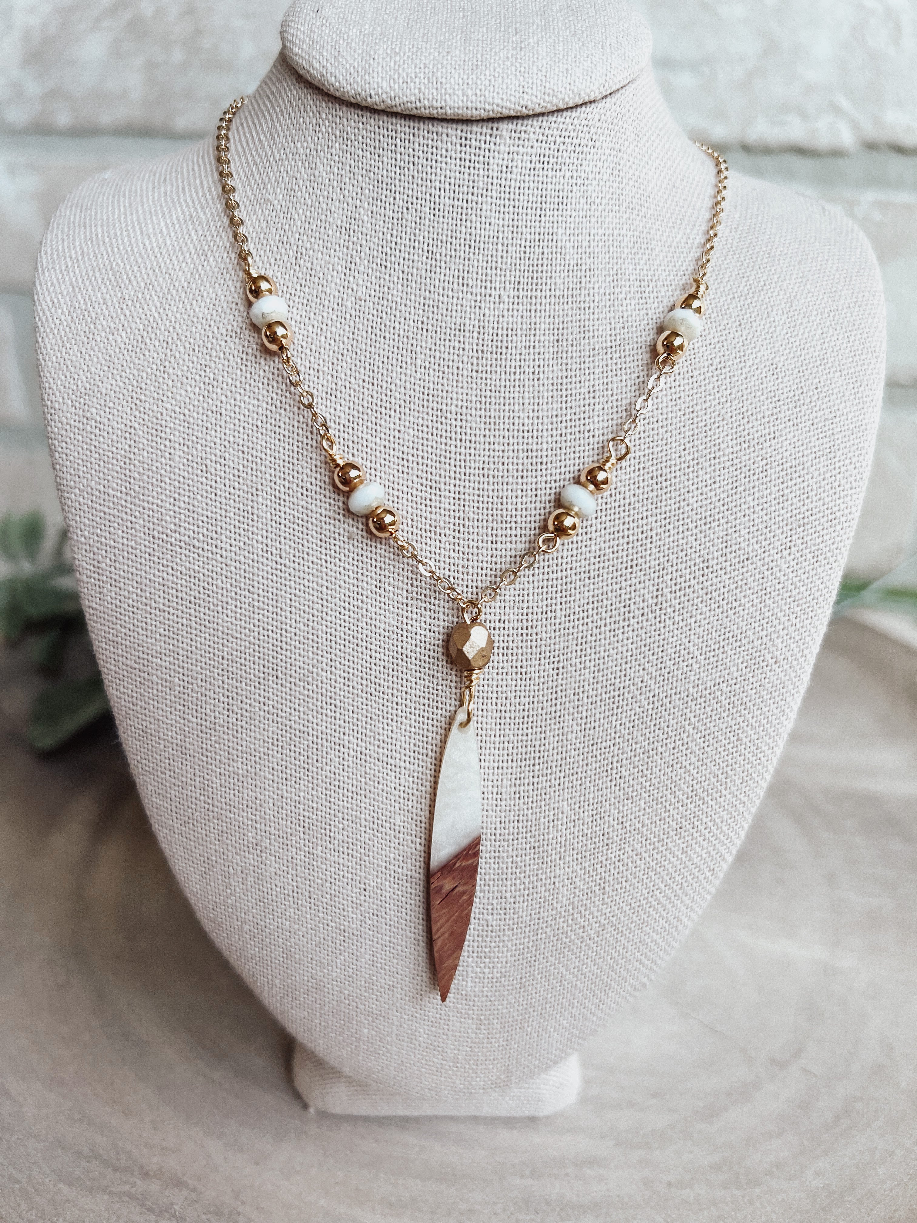 Sweet Cream Necklace Wood Charm - Michigan Southern Charm