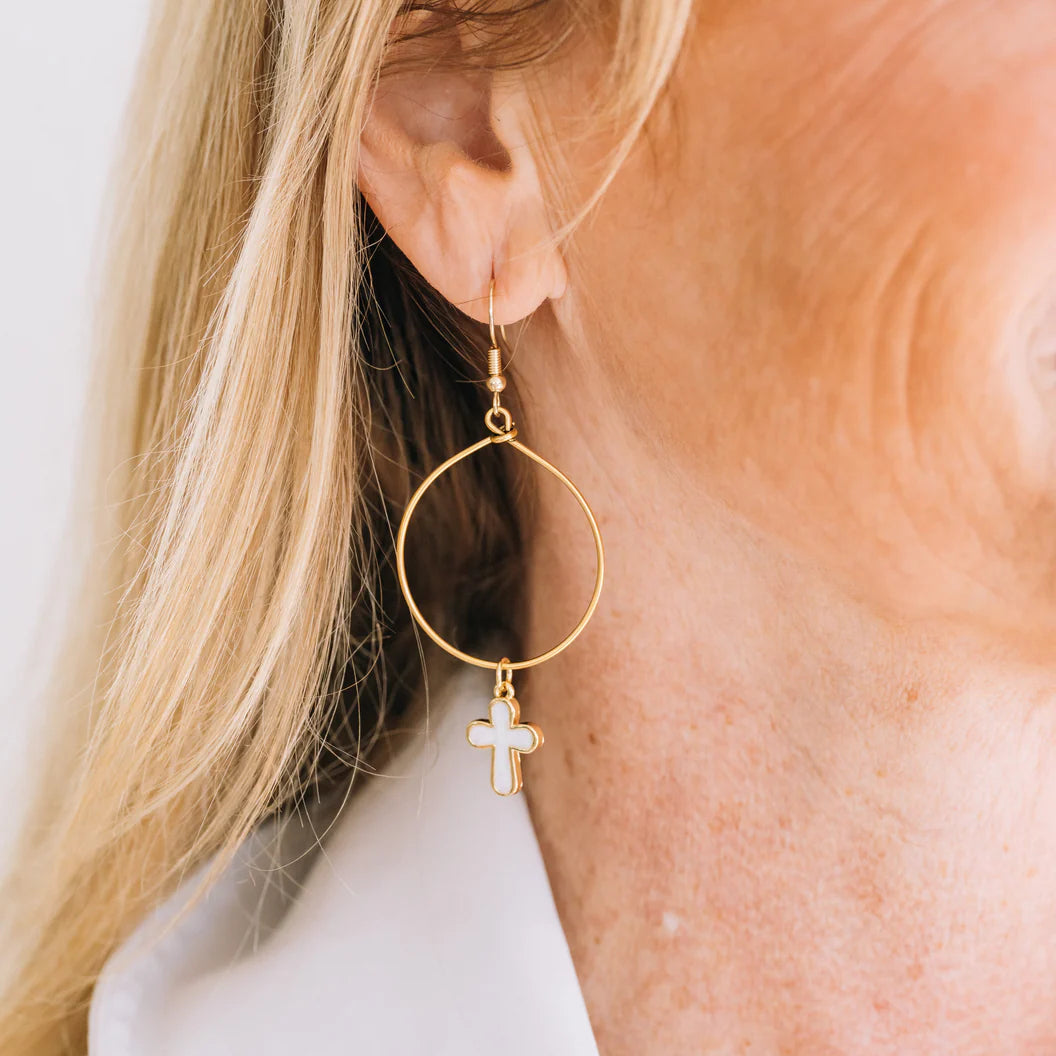 Pure Joy Earring With Cross - Michigan Southern Charm