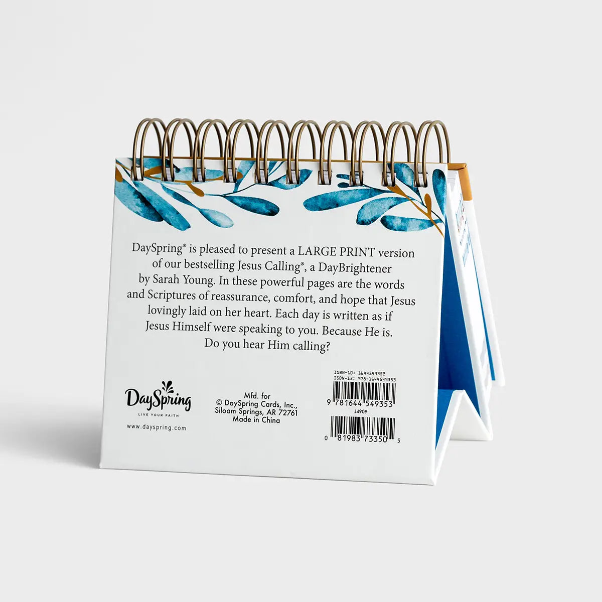 Jesus Calling: Enjoying Peace in His Presence - Large Print - Perpetual Calendar - Michigan Southern Charm