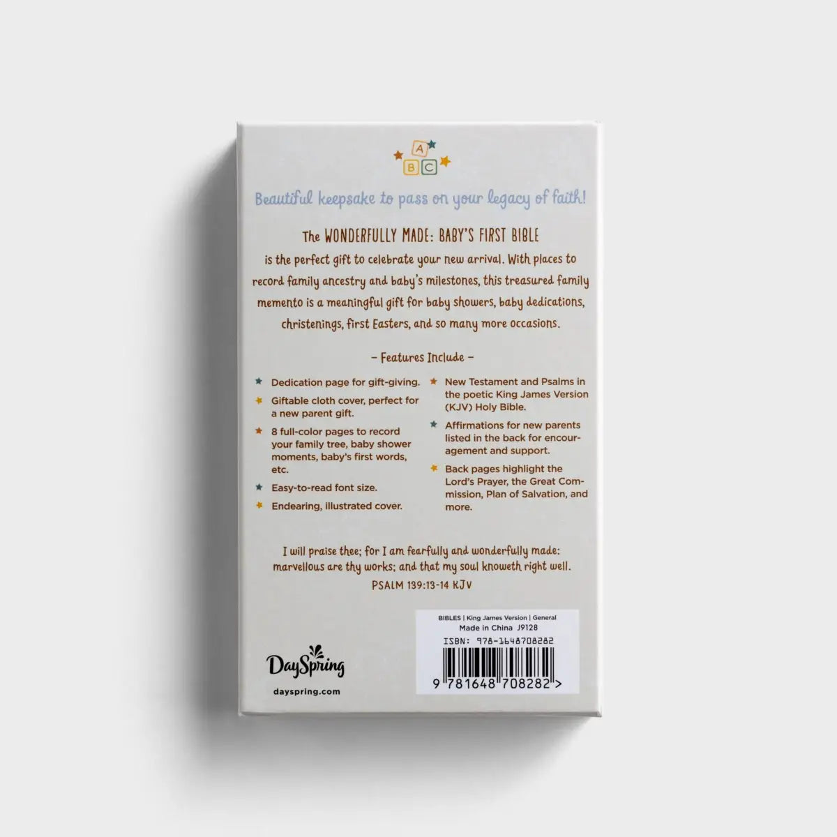 Wonderfully Made: Baby Boy's First Bible - Michigan Southern Charm