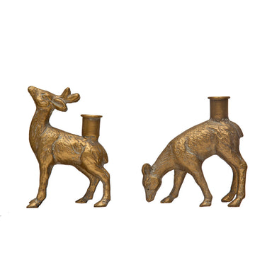 5-3/4"H Cast Iron Deer Taper Holder - Michigan Southern Charm