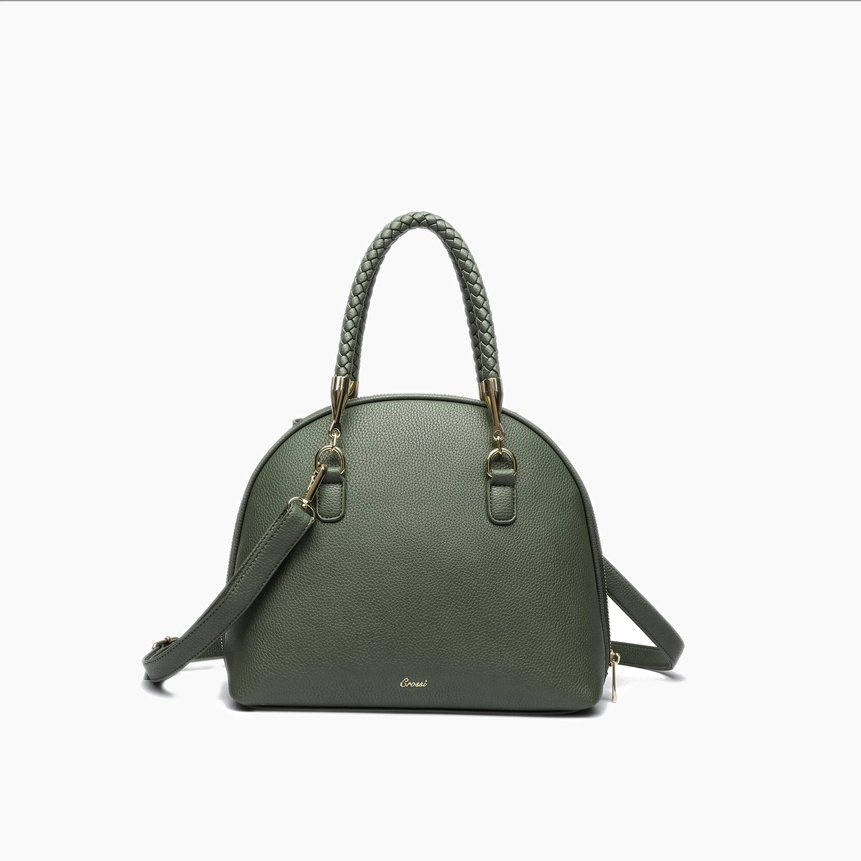 Bea Braided Top Handle Satchel - Olive