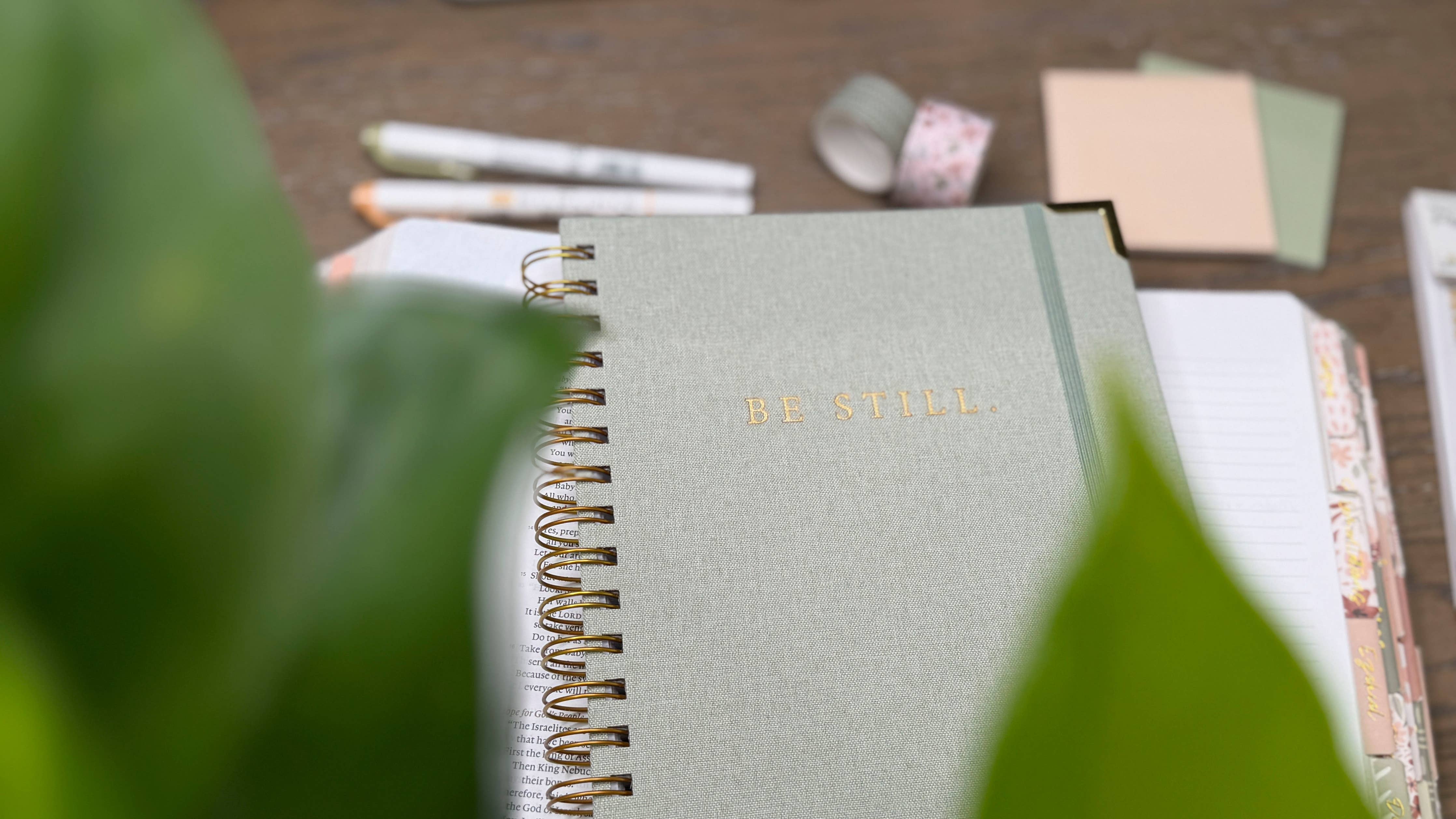Be Still Lined Journal with Linen Cover