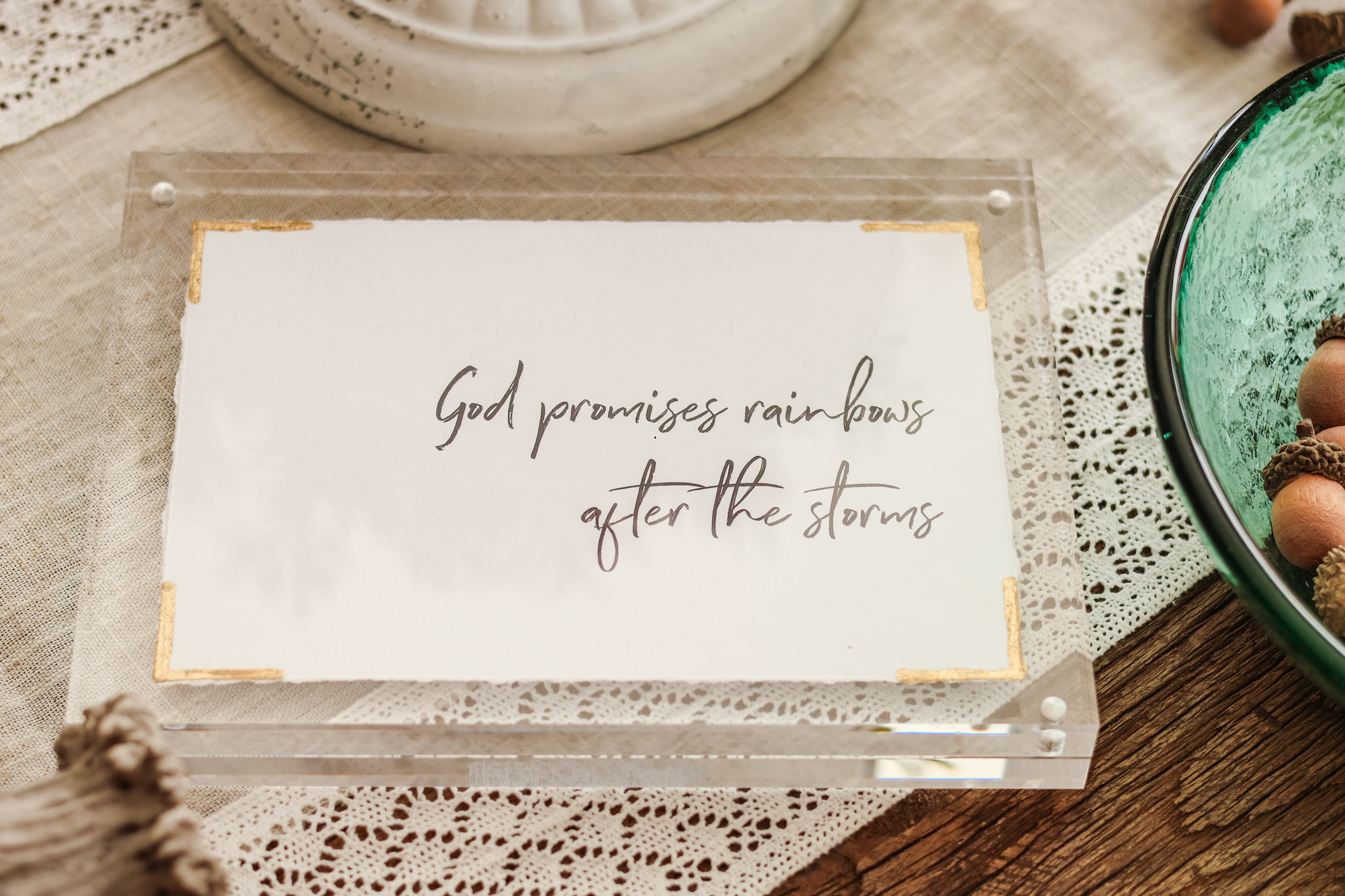 God Promises Rainbows Acrylic Frame