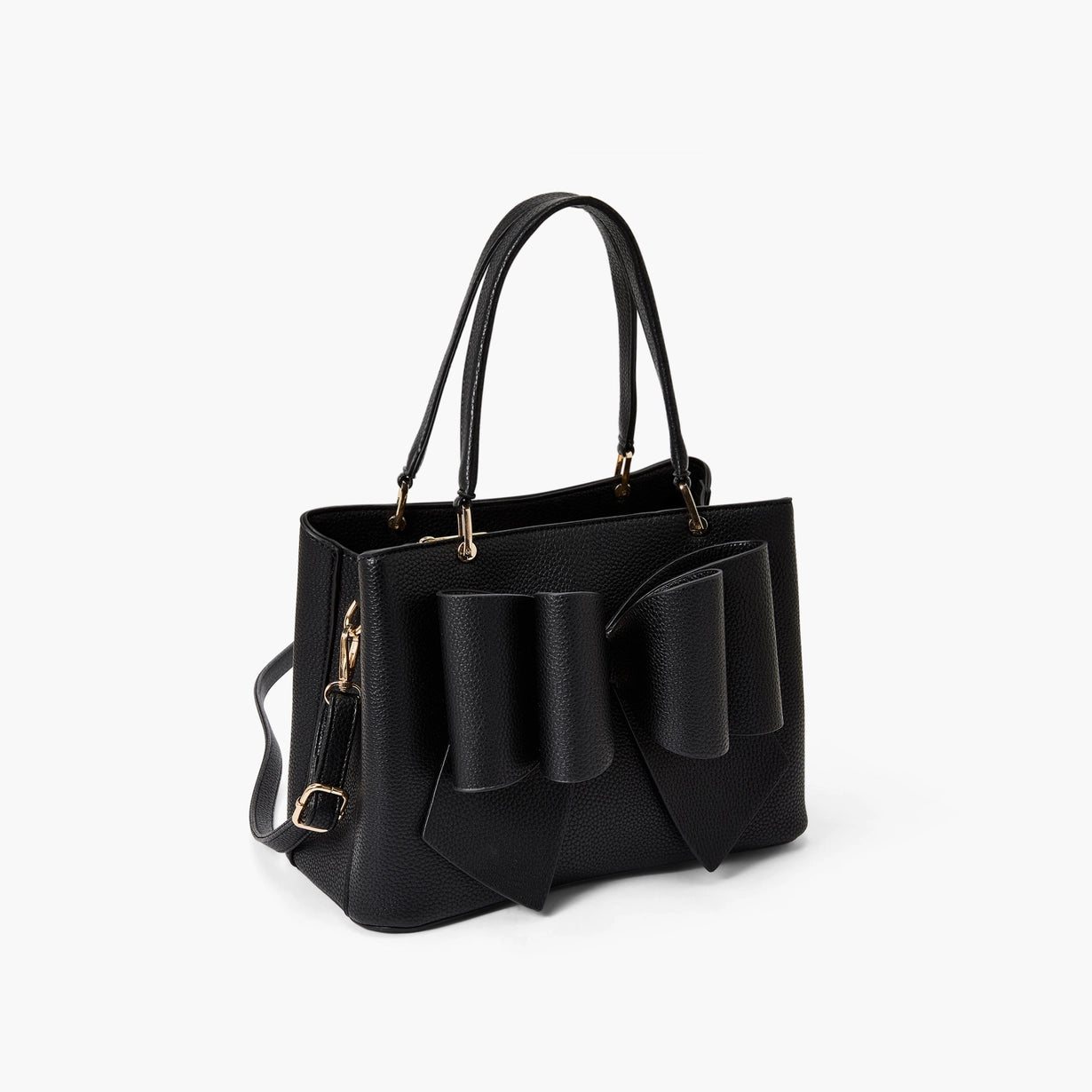 Jenna Bow Fall Satchel Purse - Black