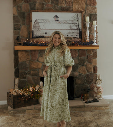 Timeless Butterfly Floral Garden Midi Dress - Michigan Southern Charm