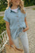 Stripe Chambray Short Sleeve Button Down Shirt - Michigan Southern Charm