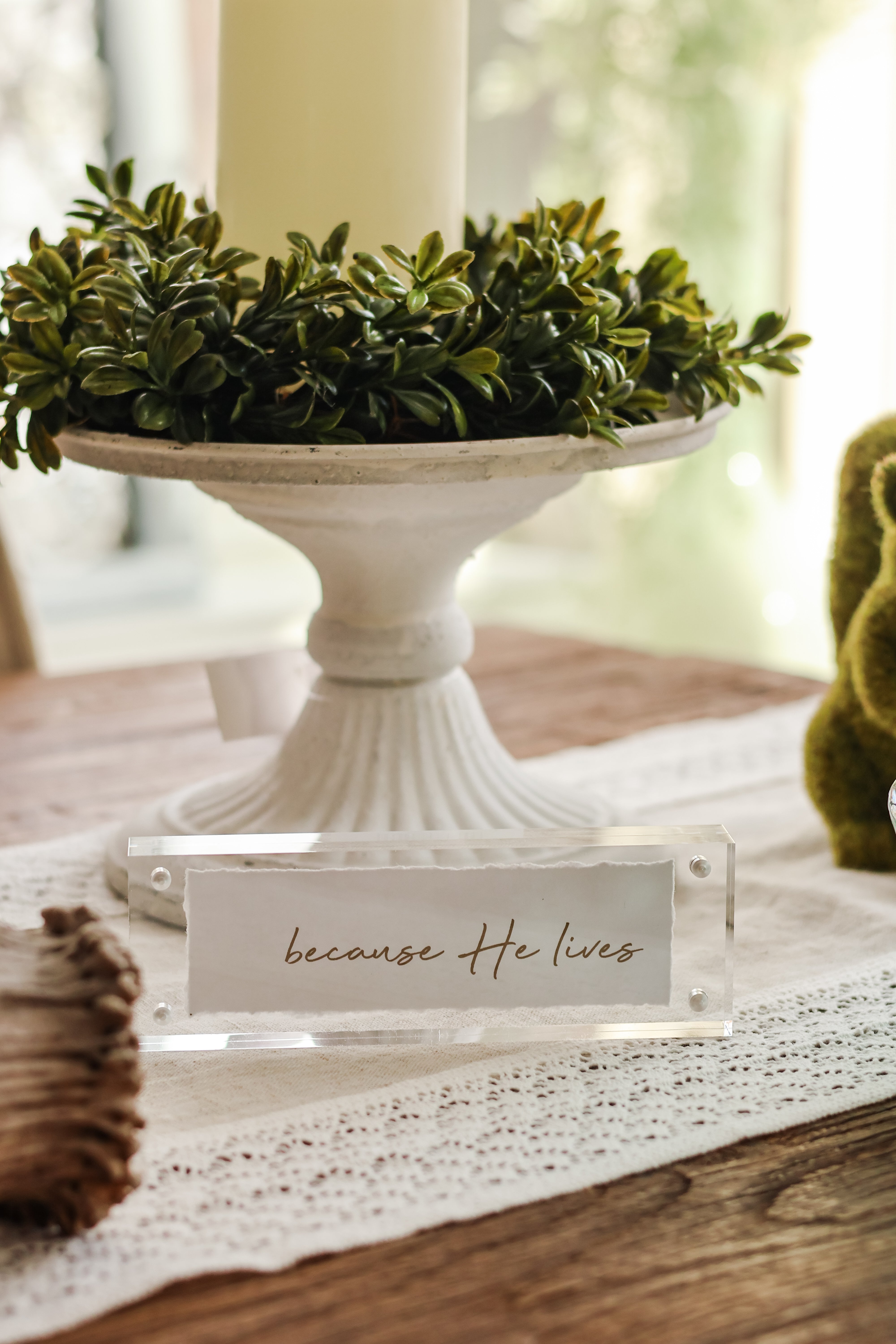 Because He Lives Acrylic Frame