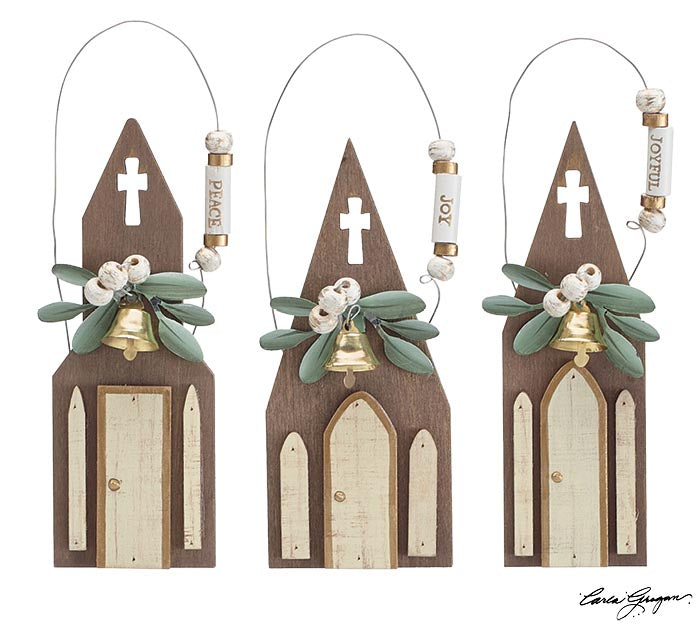 SMALL WOODEN CHURCH ORNAMENTS - Michigan Southern Charm