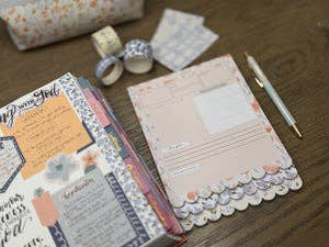 Christian Bible Journaling Tip-In Notepad For Women - Peachy Blue